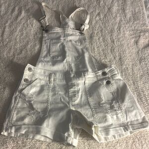 White Denim Overalls